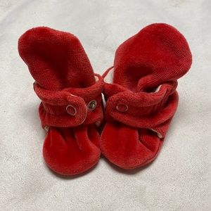 Red Zutano Booties